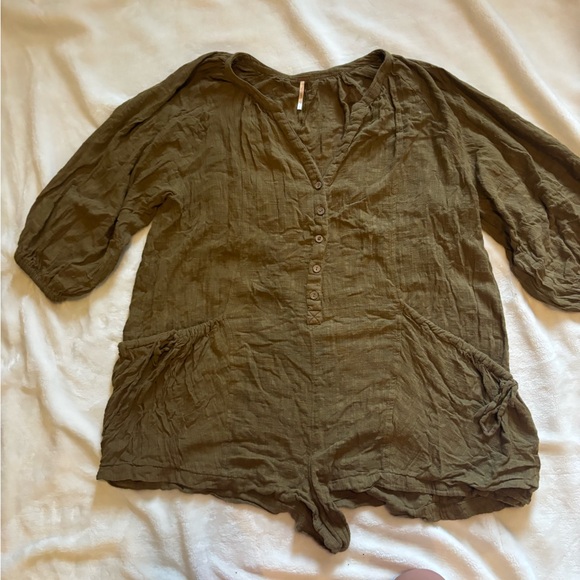 Free People Olive Green Romper - Picture 2 of 3